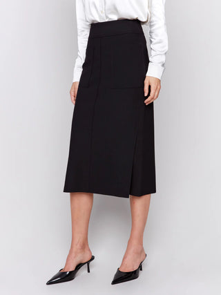 Charlie B Gutsy Crepe Skirt w/ Front Patch Pocket