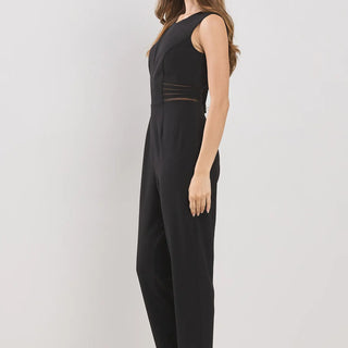 Black Mesh Jumpsuit w/ Side Cut Out