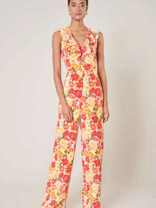 Didion Floral Sleeveless Surplice Jumpsuit