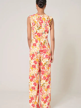 Didion Floral Sleeveless Surplice Jumpsuit