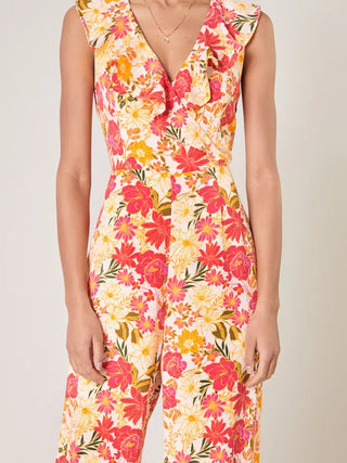 Didion Floral Sleeveless Surplice Jumpsuit