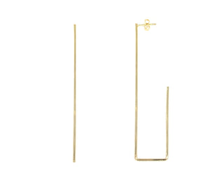 18K Gold-Filled Sterling Silver Rectangular Chic Drop Earrings