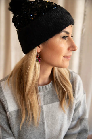 Festive Jingle Bell Charm Cluster Earrings