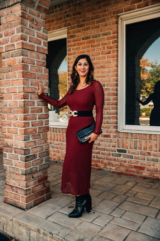 Lost + Wander Sistine Maxi Dress - Lace Mesh Longsleeves Dress