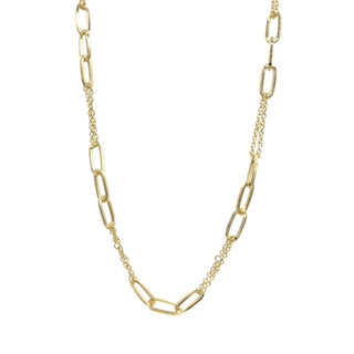 Audrey Double Rollo Chain Intertwined 18K Gold Filled Link Necklace