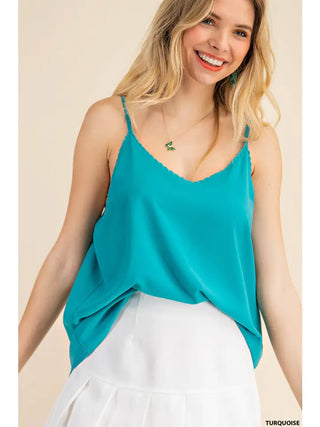 Scallop Neck Adjustable Cami