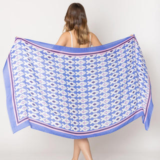 Swim Cover Up Scarf Wrap, Blue