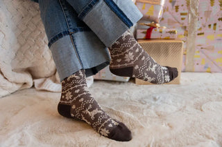 Women's Crew High Pleat Socks Charcoal