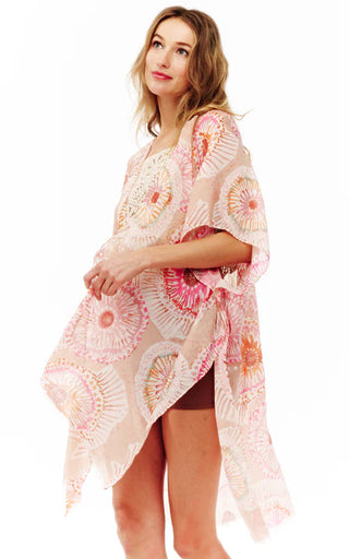 Starburst Kimono w/ Gold Foil, Pink