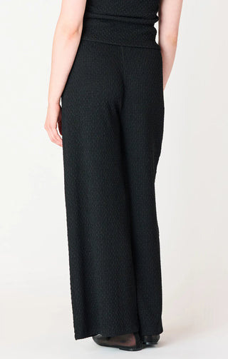 Dex Textured Flowy Wide Leg Pants Black
