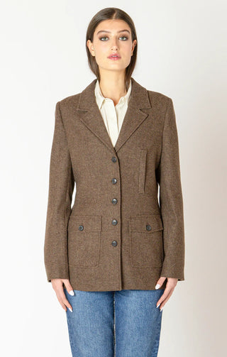 Dex Utility Blazer Brown Tweed