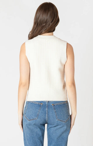 Dex Sleeveless Textured Sweater Vest Cream