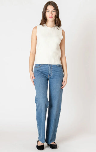 Dex Sleeveless Textured Sweater Vest Cream