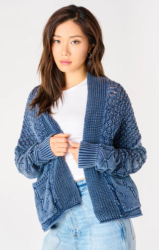 Dex Washed Indigo Cotton Cardigan