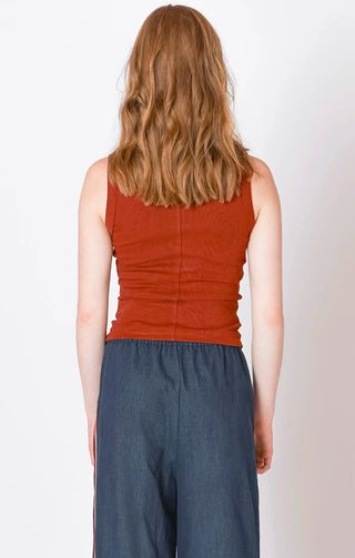 Dex Crew Neck Ribbed Tank Top Burnt Orange