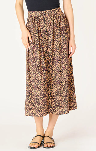 Mini Leopard Print Midi Skirt