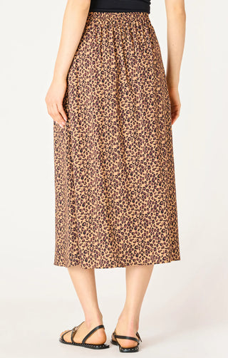 Mini Leopard Print Midi Skirt