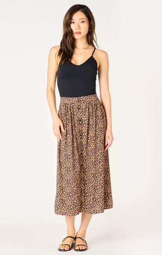 Mini Leopard Print Midi Skirt