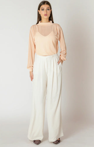 Dex Wide Leg Dressy Trouser Ecru