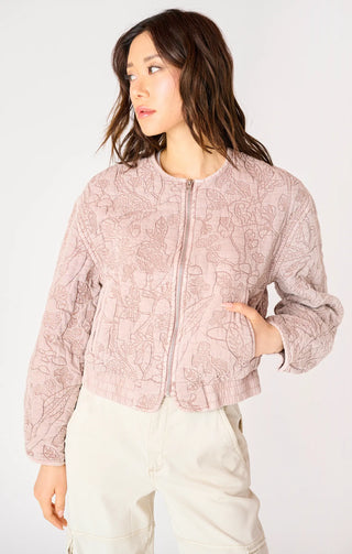 DEX Quilt Stitch Spring Bomber Jacket