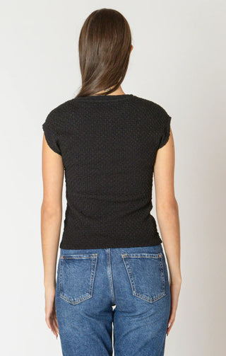 Dex Drop Shoulder Textured Top Black