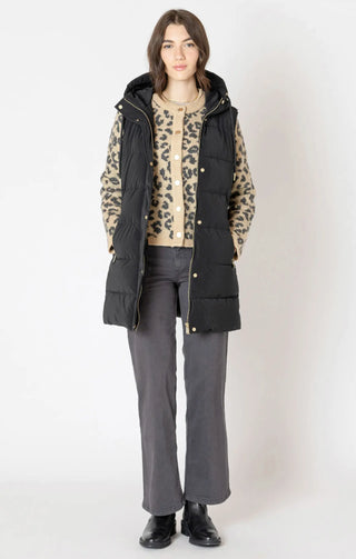 Dex Black Hooded Puffer Vest