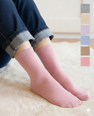 Women's Pastel Crew Socks (6-Pack) – Lightweight Breathable Spring Socks
