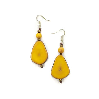 Alma Tagua Nut Earrings, Yellow